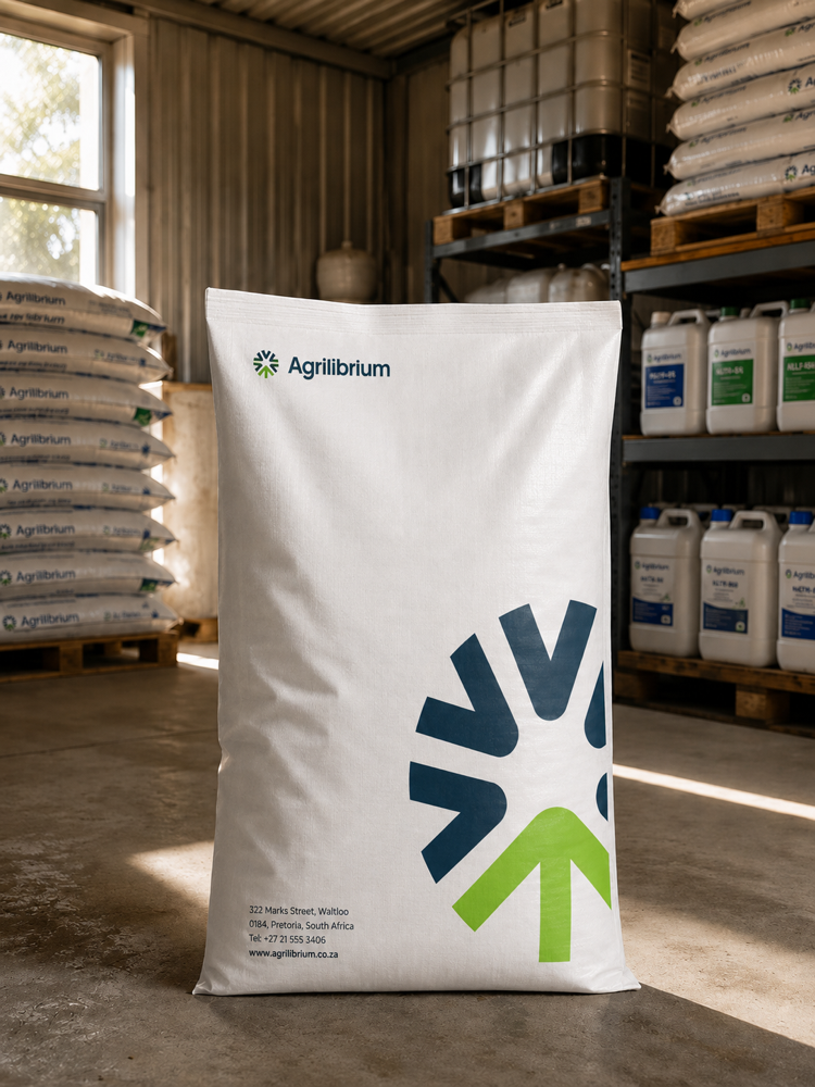 Agrilibrium product bag in a warehouse